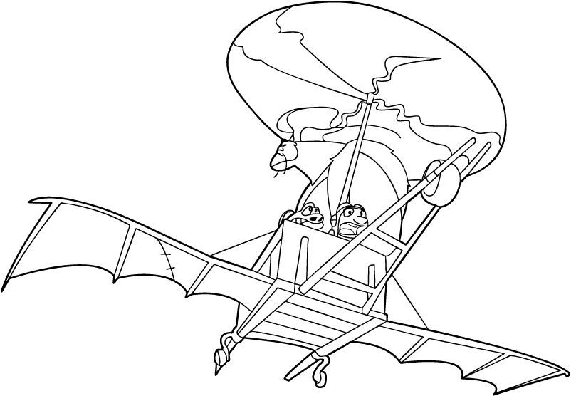 coloriage chasseur de dragons leur vaisseau
